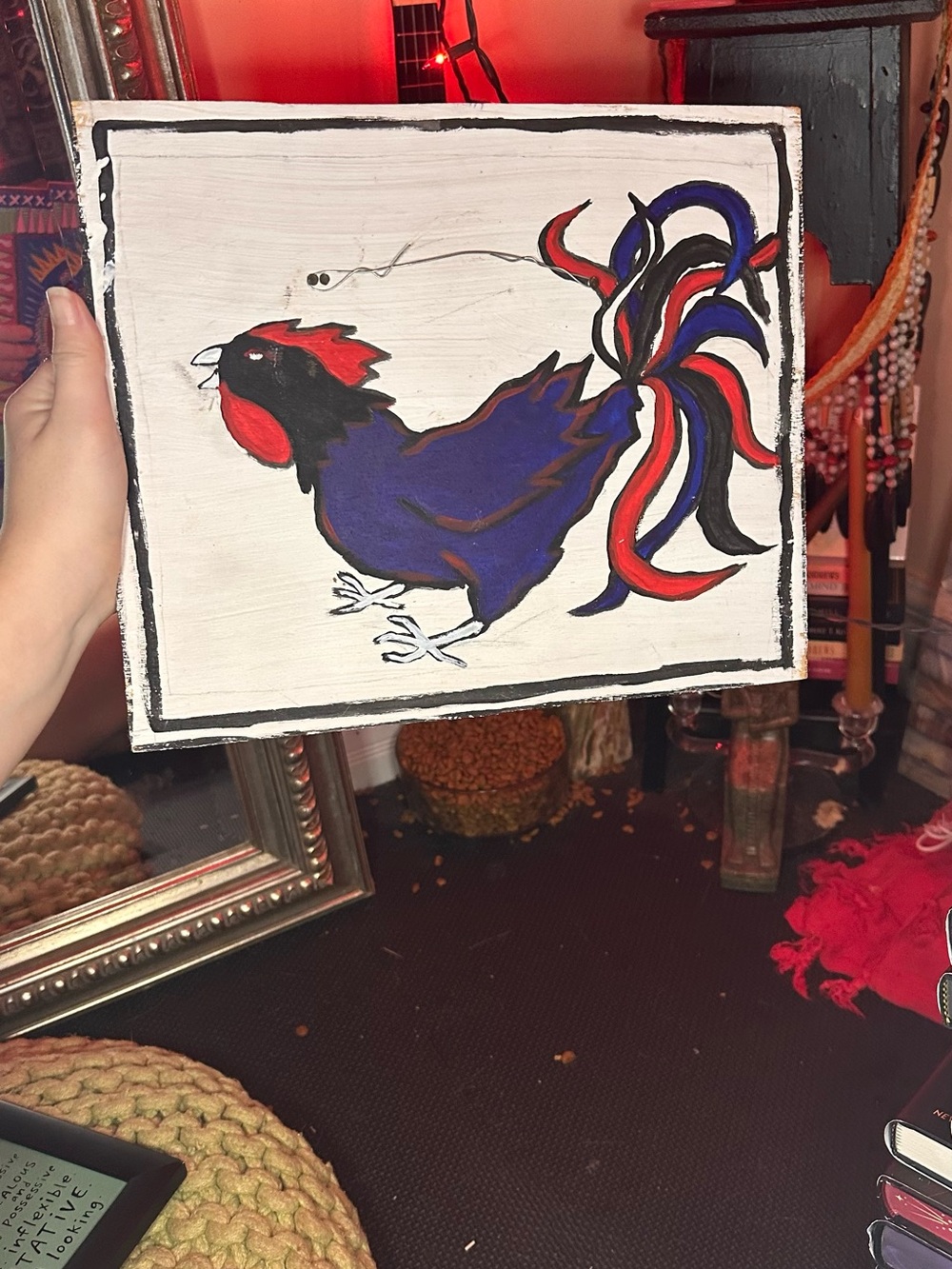 Handmade Red Tomato Pop Art Wall Decor Acrylic on Wood - Picture 10 of 12